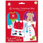 Pack Of 4 Novelty Christmas Bibs