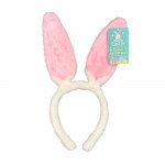 Bunny Ears Headband White with Pink Fur