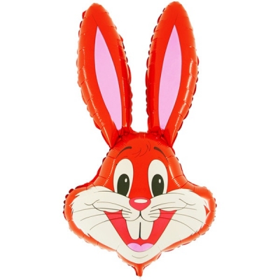 Red Bunny Rabbit Head 37" Foil Balloon ( Unpackaged )