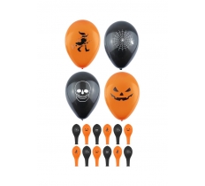 12Pc Halloween Balloons 23cm