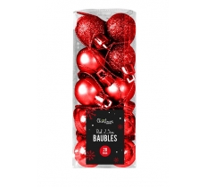 Red Baubles 2.5cm Dia 20 Pack