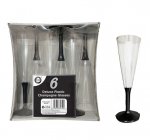 Deluxe Plastic Champagne Glasses 6 Pack