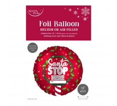 Christmas 18" Santa Stop Here Foil Balloon