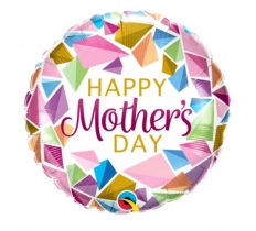 QUALATEX 18" ROUND MOTHER'S DAY COLORFUL GEMS BALLOON