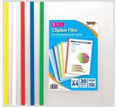 Tiger A4 Clip Bar Presentation File 5 Pack