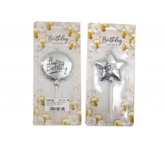 Silver Birthday Candle 6.5cm