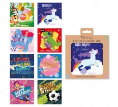 Kids Birthday Cards x8