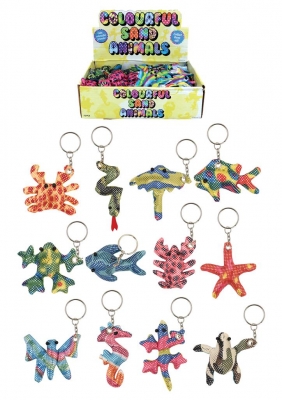 Colourful Sand Animals On Keyring