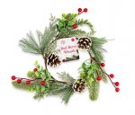 Pine Cone / Red Berry Wreath 25cm