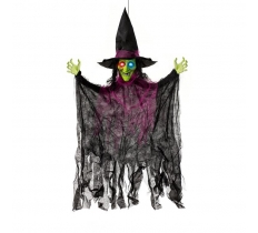Halloween 90cm Hanging Witch with Light & Sound