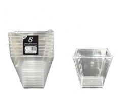 8Pc 120ml ( 4oz ) Square Plastic Dessert Cups