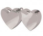 Silver Double Heart Balloon Weights 170g / 6oz