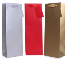 Christmas Gift Bottle bag Gold, Silver & Red ( 12 x 36 x8cm )