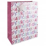Pink Birthday Text Ex Large Bag