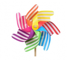 31cm Hot Colour Striped Windmill