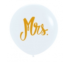 24" Mrs Fashion Colour White Latex Balloons 60cm 3PC