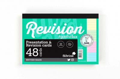 Silvine Revision Coloured Cards Lined 152 X 102mm 48 Cards