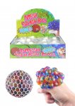 SQUISHY MESH NET BALL WITH COLOUR BEADS 7CM
