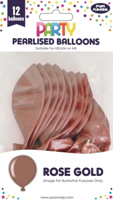 Rose Gold Latex Balloons 12 Pack