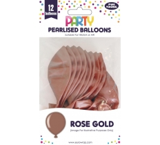 Rose Gold Latex Balloons 12 Pack