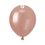Gemar 5" Pack 50 Latex Balloons Metallic Rose Gold #071