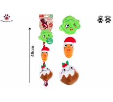 Festive Dinner Plush And Rope Dog Toy