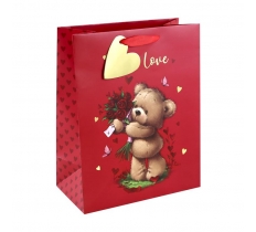 Valentines Day Cute Bear Large Bag