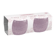 Mothers Day Crackle Effect Tea Light Holders 2 Pack