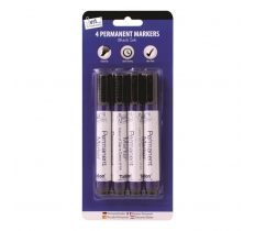 Tallon 4 Black Permanent Markers Chisel Tip