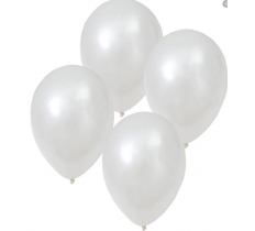 12" Premium Pearlized Balloons 8 Pack Iridescent White