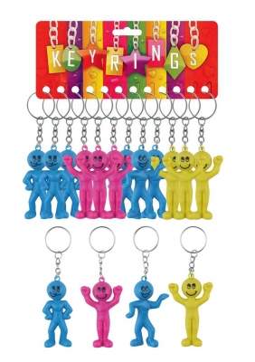 Colourful 5.5cm Smiling People Keychain X 12 ( 20p Each )