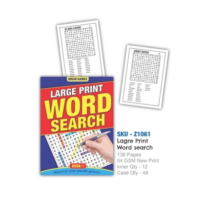A4 Large Print Word Search Book 136 Pages (VAT ZERO)