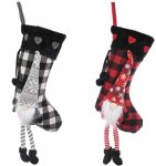 Christmas Stocking With Hanging Gonk 52 X23cm