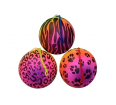 Animal Neon Print 10" ( 25cm ) Ball With Keychain / Keyring