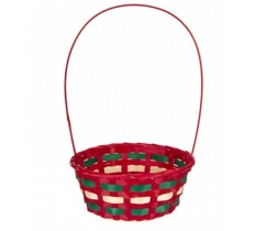 Handled Bamboo Christmas Basket