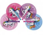 Hand Fan Unicorn x 12 Pack (25p Each)