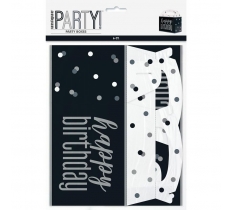 Birthday Black Glitz Take Home Containers 6 Pack