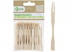 Eco Connection 50 Pack 9cm Bamboo Skewer Forks