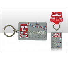 London Bus Sketchy Infill Metal Keyring