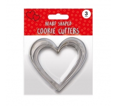 Heart Shaped Cookie Cutters 3 Pack