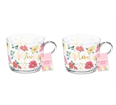 Mother's Day Floral Glass Mug