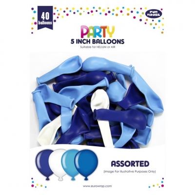 40 PACK 5 INCH BLUE BALLOONS