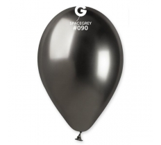 Gemar 13" Pack 50 Latex Balloons Shiny Space Grey #090
