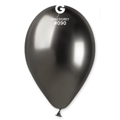 Gemar 13" Pack 50 Latex Balloons Shiny Space Grey #090