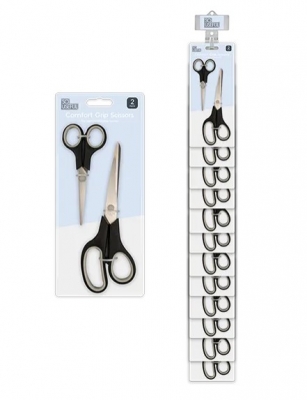 Comfort Grip Scissors 2pk With Clip Strip