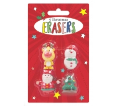 Erasers 4 Christmas Shaped Erasers