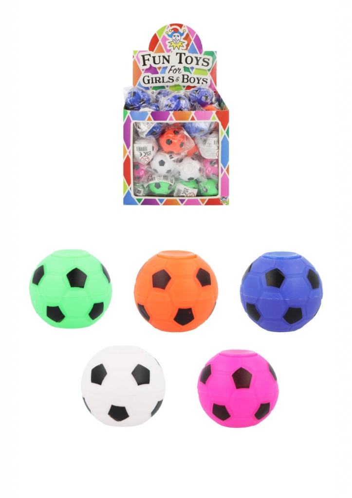 Mini Football Spinner Toy (3.5cm) 5 Assorted Colours X 64PC - Click Image to Close