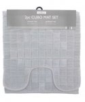 Cubo Design 100% Cotton Shower and Pedestal Mat Set - Grey