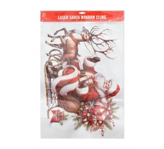 Christmas Window Sticker Santa Deliverying Presents Laser