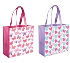 Large Square PP Bag Hearts or Butterflies